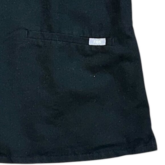 Women FIGS Casma Three‎ Pocket Scrub Top Black Medical Healthcare Hospital Large - Picture 2 of 6